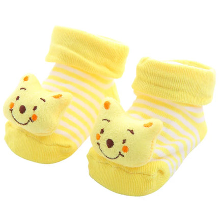 YWHUANSEN Toddler Cartoon Newborn Baby Girls Boys Anti-Slip Floor Socks Cute Infant Kids Animal Cotton Leg Warmers Striped Socks