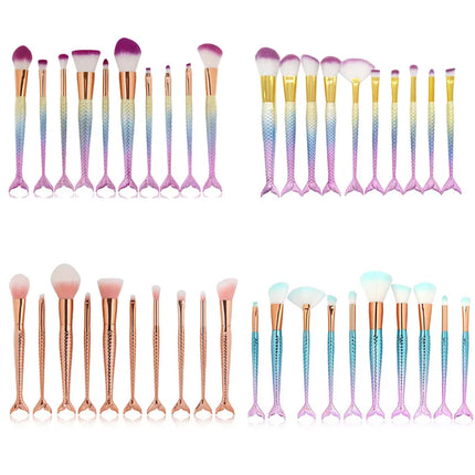 10 Pcs Fashion Makeup Brushes Set Foundation Powder Eyeshadow Eyeliner Lip Contour Blending Make Up Brushes Cosmetic Tools Kit