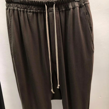 Owen Seak Men Casual Pants 100% Cotton Gothic Men Clothing Sweatpants Summer Lightweight Women Solid Loose Pants Size XL