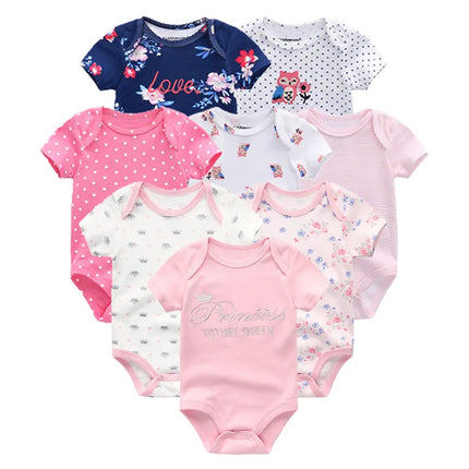 8 PCS/Lot Summer Short Sleeve Baby Boy Bodysuit Baby Boy Jumpsuit Set Ropa Bebe Baby Boy Clothes