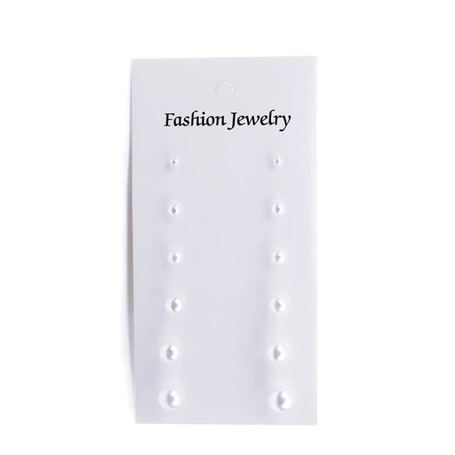 6 Pairs/set Pearl Stud Earrings for Women Charm Temperament Earrings Fashion Jewelry Simulated Pearl Earrings Wedding Jewelry