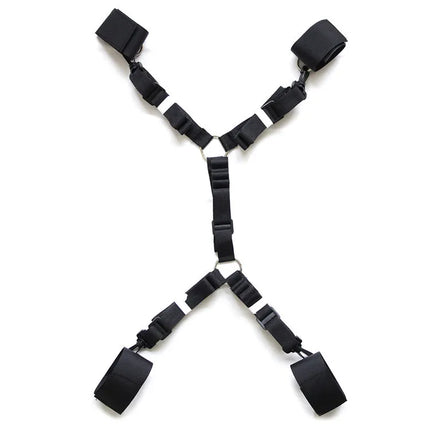 Bedroom Bondage Boutique Adjustable Belt Under Mattress Sex Toys for Couples SM Bed Fetish Restraint,Wrists 4 Ankle Cuffs