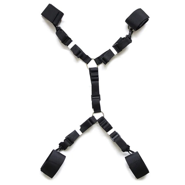 Bedroom Bondage Boutique Adjustable Belt Under Mattress Sex Toys for Couples SM Bed Fetish Restraint,Wrists 4 Ankle Cuffs