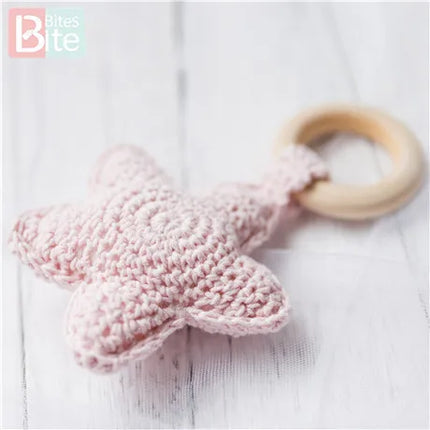 Bite Bites 1PC Amigurumi Star Mobile For Baby Cot Hanging Toys Baby Rattle Toys Funny Educational Toddler Crochet Children's Toy