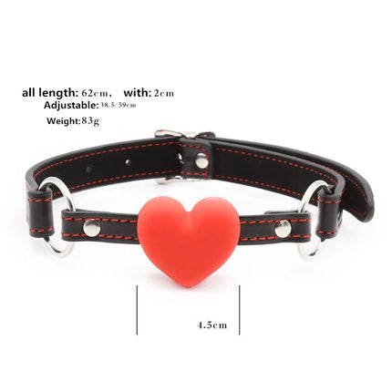 BDSM Heart Gag Leather silicone solid Ball Mouth Slave Oral Fixation stuffed Adult Games For Couples Flirting Sex Products Toys