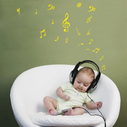 20pcs/lot DIY music notes wall decals sticker ,removable vinyl wall decor music notes decoration , A167
