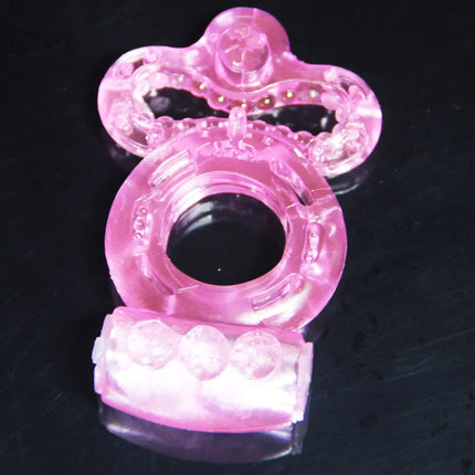lasting ring triple vibrator waterproof clitoris Massager masturbation Vibrating cocking delay ejaculation vibe Sex Toys For man