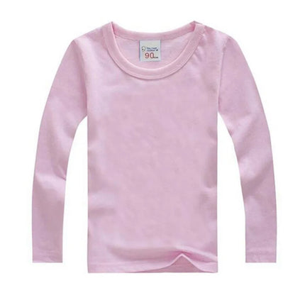 Boys Long Sleeve T-Shirts For Children Spring Autumn Pure Color T-shirt Cotton 1-15T Kids Clothing Baby Girls Tops Tees Clothes