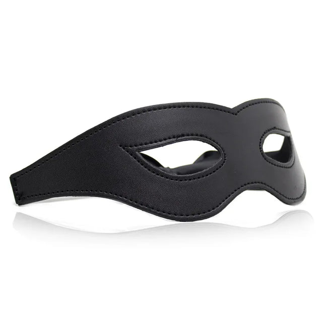Leather Sex Mask Sexy Porn Lingerie Sexy Black Hollow Leather Mask Erotic Costumes Women Hot Cosplay Eye Mask