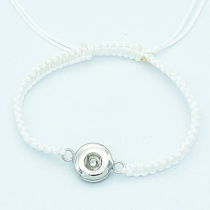 Fashion Colorful manual Rope snap bracelets 15cm adjustable kids fit 12mm snap buttons wholesale key chainSE0145