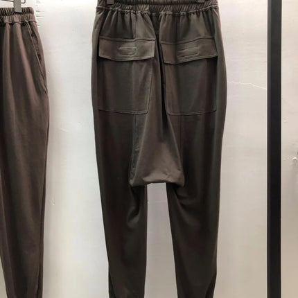 Owen Seak Men Casual Pants 100% Cotton Gothic Men Clothing Sweatpants Summer Lightweight Women Solid Loose Pants Size XL