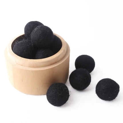 20pc 20mm Christmas Wool Felt Ball Wool Pom Poms Safe And Soothe Gumball Beads DIY Craft Round Wool Felt Balls Make Ring Rattle