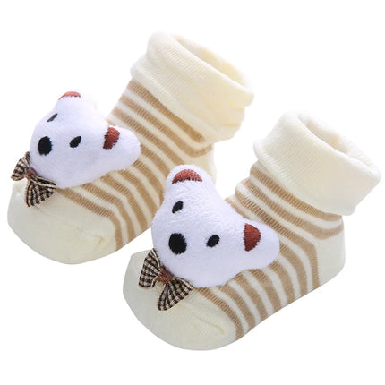 YWHUANSEN Toddler Cartoon Newborn Baby Girls Boys Anti-Slip Floor Socks Cute Infant Kids Animal Cotton Leg Warmers Striped Socks