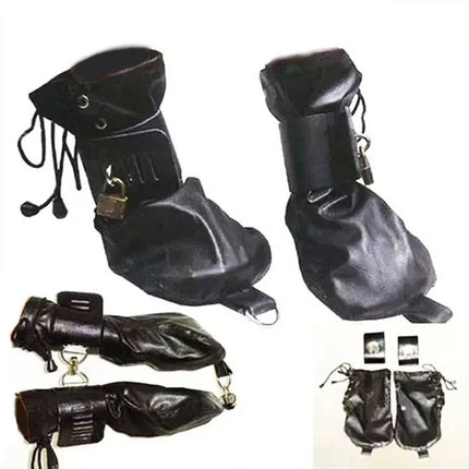 Handcuffs/Mittens/Boot Booties, Leather Gloves Dog Paw Padded Fist Mitts Socks,BDSM Bondage,Sex Toys