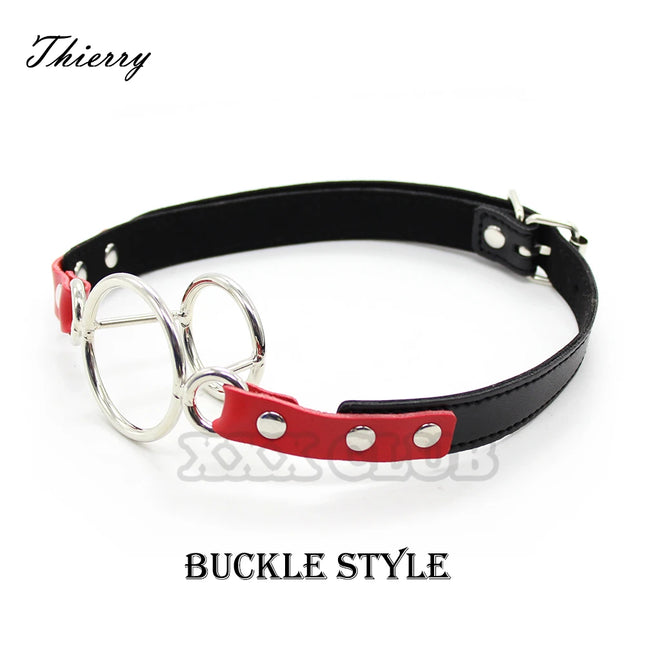 Thierry Deep Throat Double Round Mouth Flail Slave Mouth Bite Ring Gags Open Mouth Gag Stopper Adult Sex Restraint Adult Games