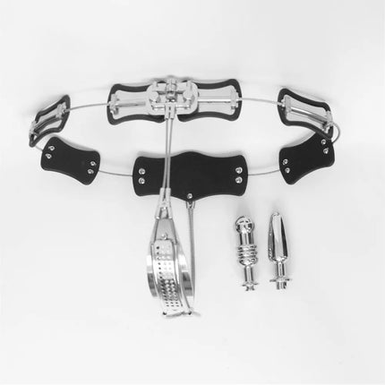 Adjustable Size Stainless Steel Female Chastity Belt, T-type Chastity lock, Chastity Device, Adult Game, Sex Toy, S085