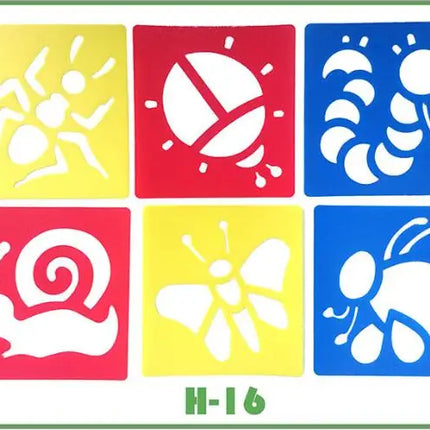6pcs Plastic Picture Drawing Template Stencils Rulers Painting Kids Diy Art Paper Coloring Cards Scraping Drawing Toys GYH