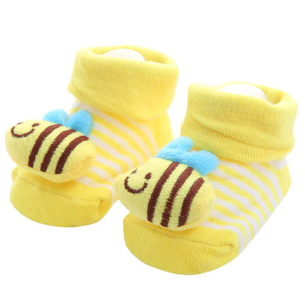YWHUANSEN Toddler Cartoon Newborn Baby Girls Boys Anti-Slip Floor Socks Cute Infant Kids Animal Cotton Leg Warmers Striped Socks