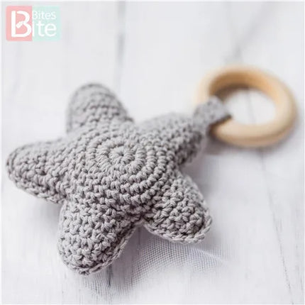 Bite Bites 1PC Amigurumi Star Mobile For Baby Cot Hanging Toys Baby Rattle Toys Funny Educational Toddler Crochet Children's Toy