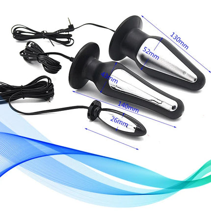 Electric Shock Penis Plug Rings Pulse Anal Plug Glove Stimulation Breast Pads Massage Nipple Clamp Cock Cage Sex Toys For Couple
