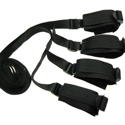 Bedroom Bondage Boutique Adjustable Belt Under Mattress Sex Toys for Couples SM Bed Fetish Restraint,Wrists 4 Ankle Cuffs