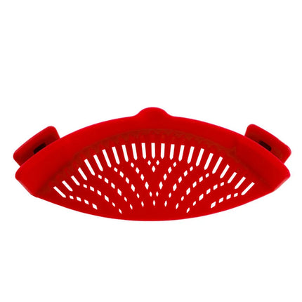 LMETJMA 6 Color Universal Clip on Strainer Adjustable Silicone Strain Pot   Strainer Colander For Pasta Fruit Vegetable JT-007