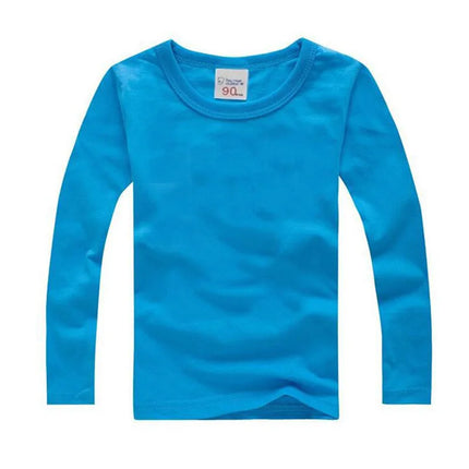 Boys Long Sleeve T-Shirts For Children Spring Autumn Pure Color T-shirt Cotton 1-15T Kids Clothing Baby Girls Tops Tees Clothes