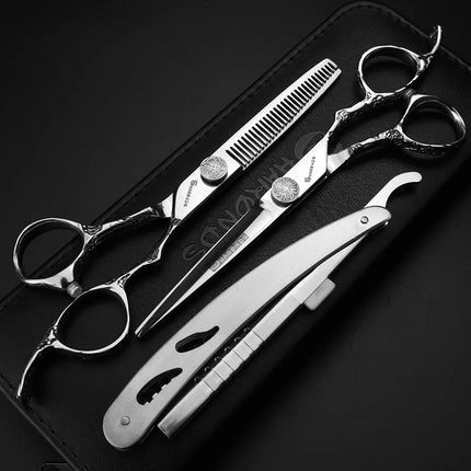 6/7 inch Japan440c Steel Professional Barber Scissors Hair Design Tool Barber Scissors Hairstylist Hairdressing Scissors Salon