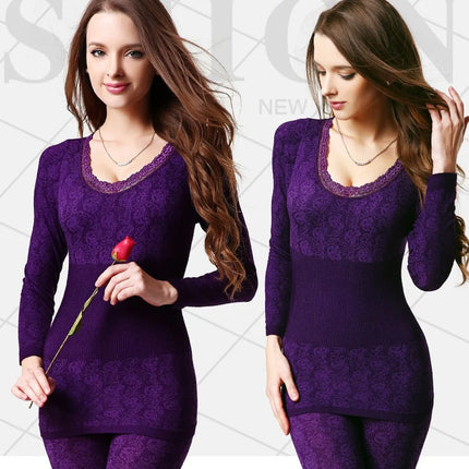 Sexy Women underwear sets or Thermal - Elastic modal High Neck Long Underwear comfortable Hot Tops + pants underwear Set
