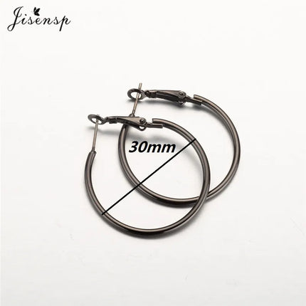 Jisensp 30/40/50/60mm Trendy Large Hoop Earrings Smooth Circle Earrings for Women Jewelry Hyperbole Oversizes Accessories