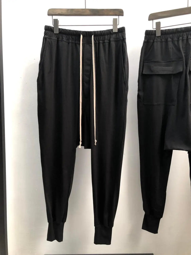 Owen Seak Men Casual Pants 100% Cotton Gothic Men Clothing Sweatpants Summer Lightweight Women Solid Loose Pants Size XL