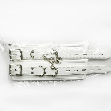 Thierry 3Pcs Soft Bondage Restraints Handcuffs Collar Wrist Ankle Cuffs for Fetish Erotic BDSM Adult Games Couple Sex Product
