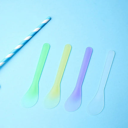 DIY 100pcs/lot Facial Beauty Mask Spoon Mini Cosmetic Spatula Scoop Disposable Mask Spoon Makeup Tools Accessories 12.4cm