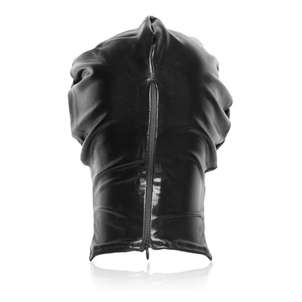 Sexy open month&eyes Mask PU Leather Latex Hood Black Mask Breathable Zip lock cosplay Fetish BDSM Adult role game for party