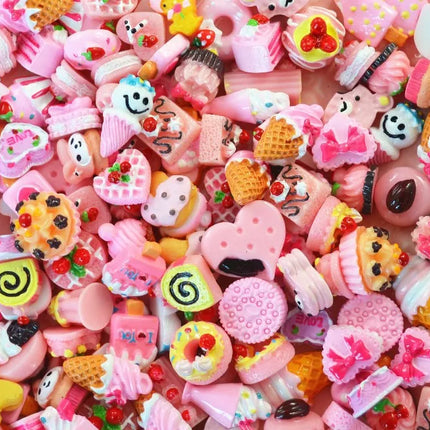 10Pcs Diy Crystal Slime Supplies Accessories Phone Case Decoration For Slime Filler Miniature Resin Cake Flowers Candy Chocolate