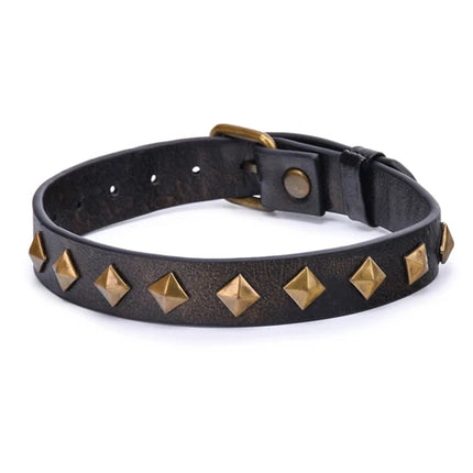 Brown Vintage Genuine Leather Sex Bdsm Collar Punk Rivet Slave Bondage Collar Bdsm Fetish Sex Toys For Woman Couples Sm Toys