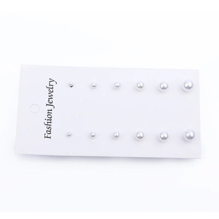 6 Pairs/set Pearl Stud Earrings for Women Charm Temperament Earrings Fashion Jewelry Simulated Pearl Earrings Wedding Jewelry