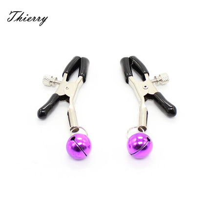 Thierry 1 Pair Stainless Steel Nipple Clamps Clitor Clamps  with Bells,  Sex Toys Adult Game for Adult Couples Flirting