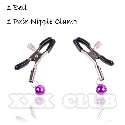 Thierry 1 Pair Stainless Steel Nipple Clamps Clitor Clamps  with Bells,  Sex Toys Adult Game for Adult Couples Flirting