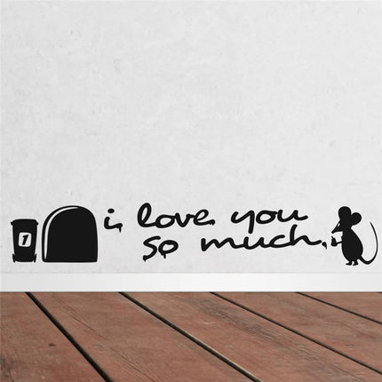 Funny Mouse Hole Wall Stickers Kitchen Bedroom Baseboard Home Decoration 3d Vinyl Wall Decals Diy Cartoon Rat Animal Mural Art