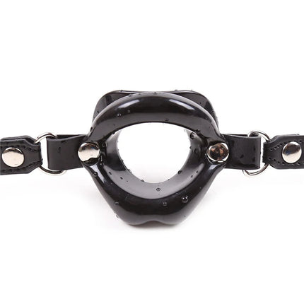 Leather Strap Rubber Lips O Ring Mouth Gag BDSM Bondage Blow Job Fetish submission Adult Sex Toys For Woman Sex Products
