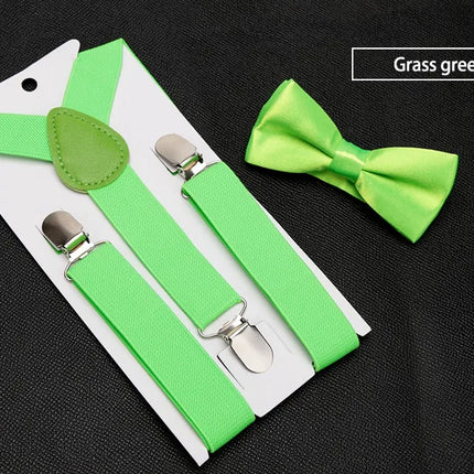 Kids Suspenders with Bowtie Fashion Children Bow Tie Set Boys Braces Girls Adjustable Suspenders Baby Wedding Ties Accessories