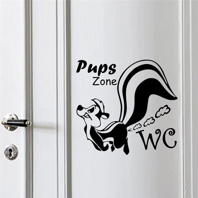 WC Toilet Entrance Sign Door Stickers For Public Place Home Decoration Creative Pattern Wall Decals DIY Funny Vinyl Mural Art