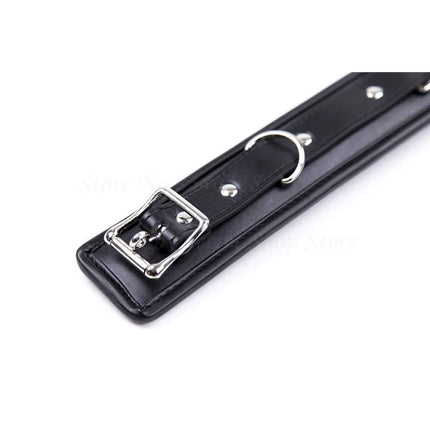 New PU Leather Collars BDSM Chastity Neck Collar,Fetish Slave Bondage Restraint Erotic Posture Collar,Adult Game For Couple