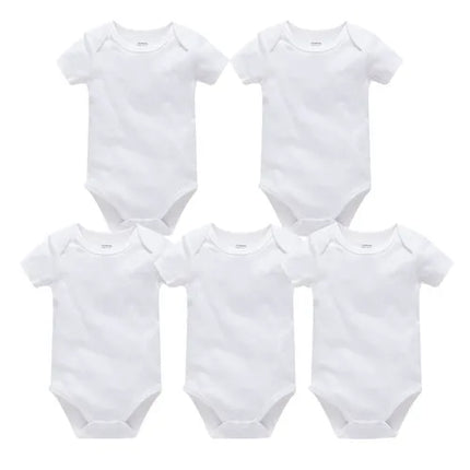 Kavkas 3PCS 5PCS Baby Boys Girls Clothes Solid White Short Sleeve Cotton Baby Bodysuits body bebe 0-24 months Newborn Jumpsuit