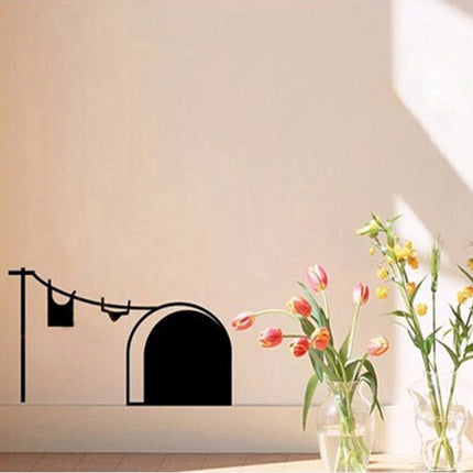 New cute cartoon mouse home sticker wall decor Mouse Hole - Children Decor Vinyl Sticker Wall Decal