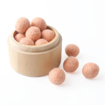 20pc 20mm Christmas Wool Felt Ball Wool Pom Poms Safe And Soothe Gumball Beads DIY Craft Round Wool Felt Balls Make Ring Rattle