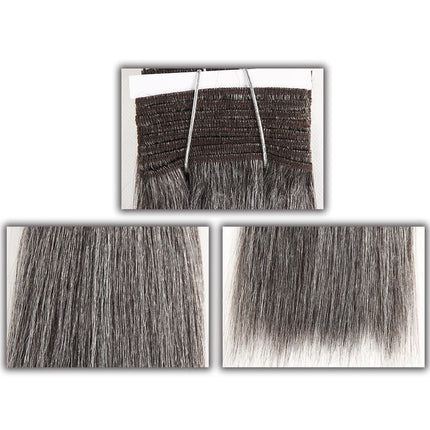 Sleek Hair Peruvian Double Drawn Remy Human Hair Weave Short Yaki Straight #44 #34 #51 #280  Piano Gray Mix Color Bundles