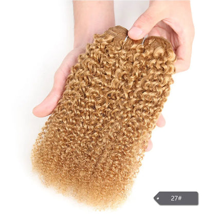 Sleek Afro Kinky Weave Curly Hair 1 Piece Only Brazilian Human Hair Weave Bundles Deal #27 #30 Red Remy Hair Extension Free Ship