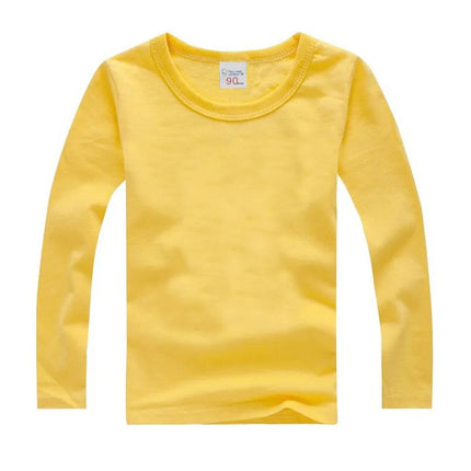 Boys Long Sleeve T-Shirts For Children Spring Autumn Pure Color T-shirt Cotton 1-15T Kids Clothing Baby Girls Tops Tees Clothes